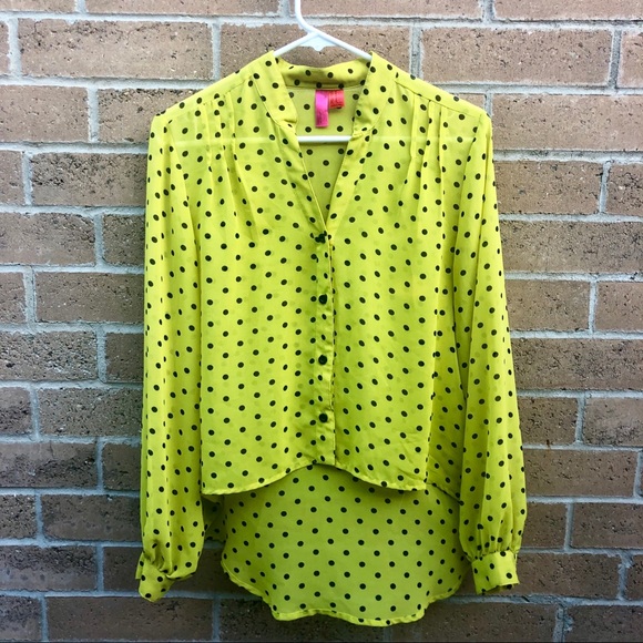 Forever 21 Tops - Forever 21 Exclusive HiLo Sheer Polka Dot Blouse M